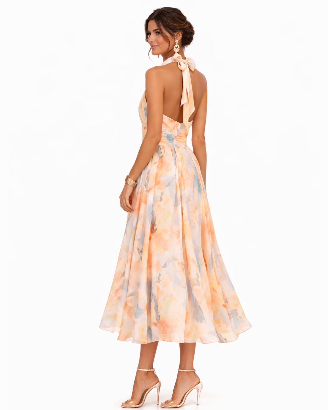 Aurora | Vestito con scollo a halterneck