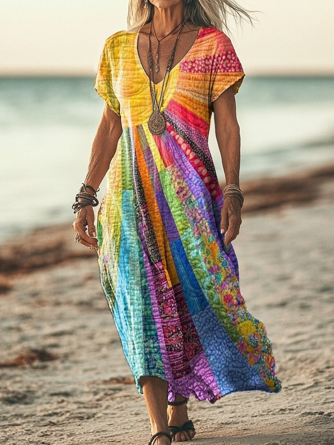 Vestito bohemiano con motivo solare