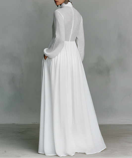 Elisa · Vestito lungo minimalista con collo alto