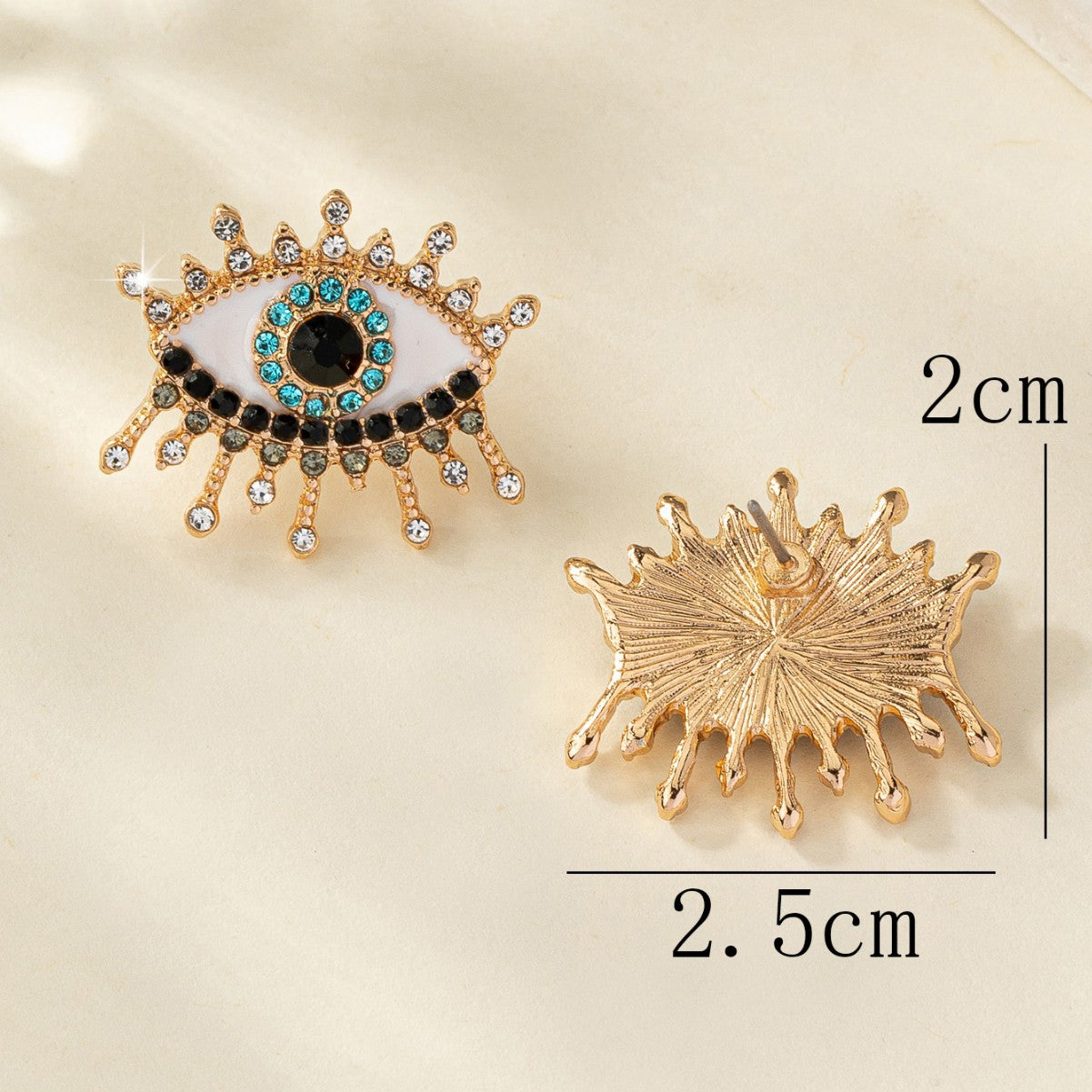 Orecchini con Occhio di Malocchio e Strass