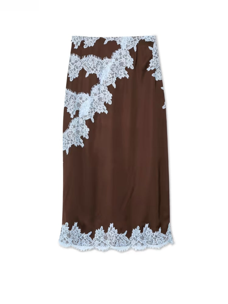 Completo di top e gonna con pannello in pizzo Avalon