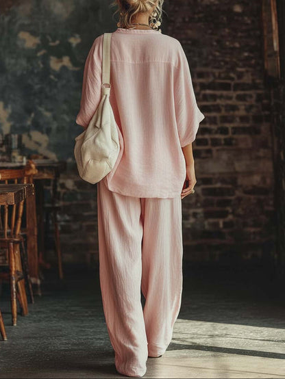 Set di camicia a scollo a V e pantaloni Aurora