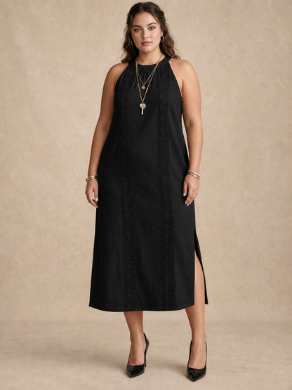 Adele Vestito midi in pizzo nero