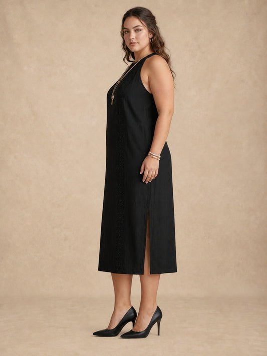 Adele Vestito midi in pizzo nero