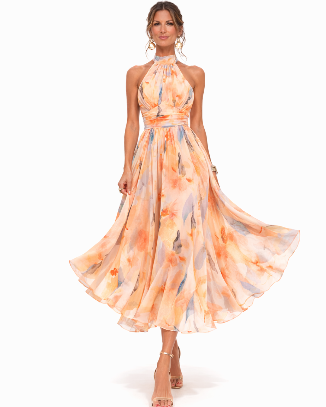 Aurora | Vestito con scollo a halterneck