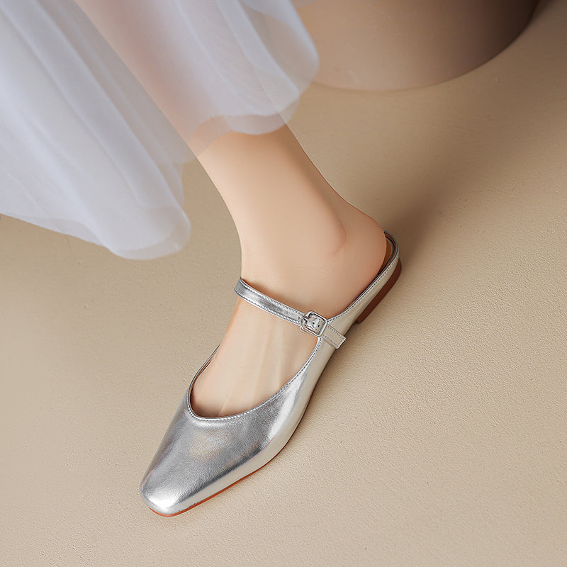 Mules in pelle autentica di Amini