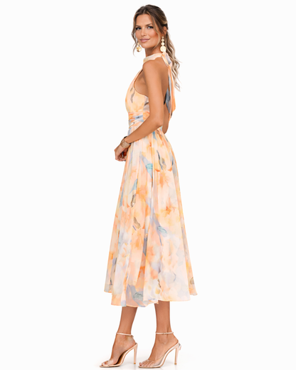 Aurora | Vestito con scollo a halterneck