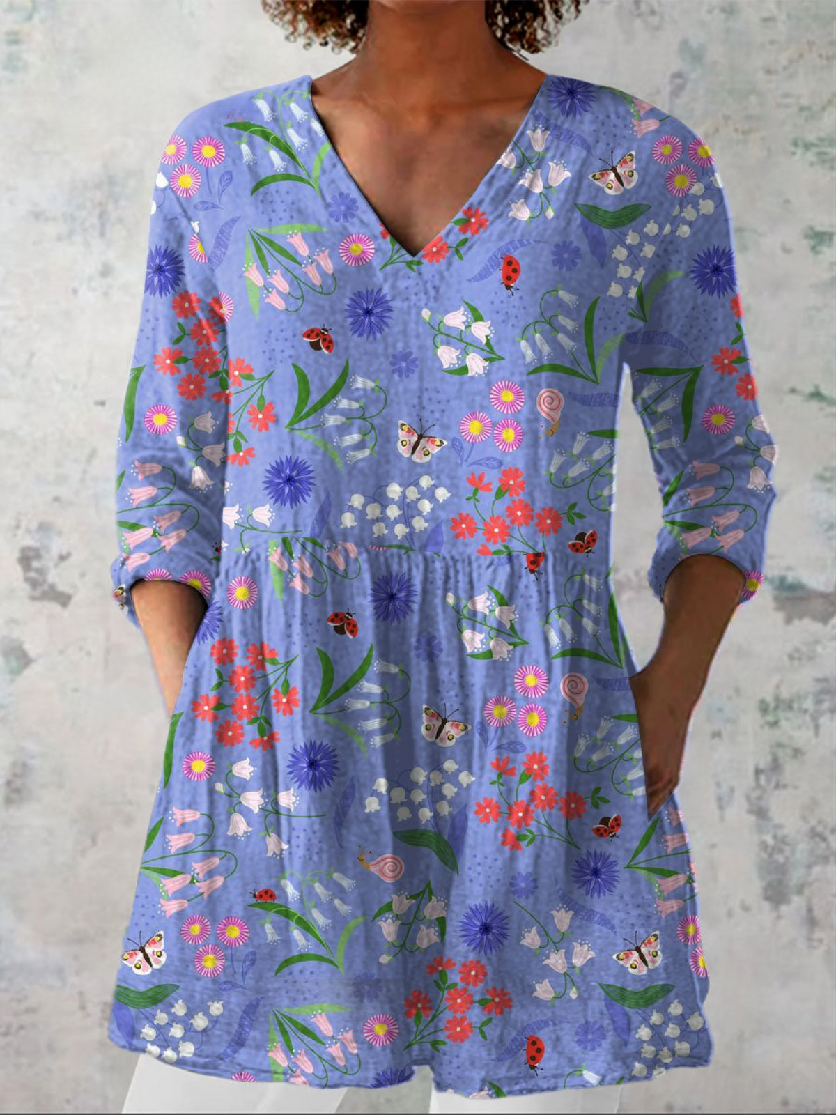 Aline | Blusa lunga con scollo a V