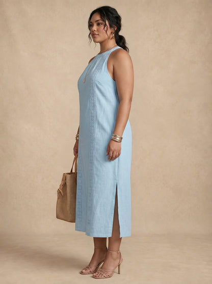 Adele Abito midi blu in pizzo