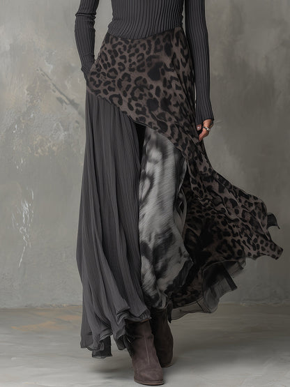 Martina | Abito lungo in stile bohemien con stampa leopardata • S1