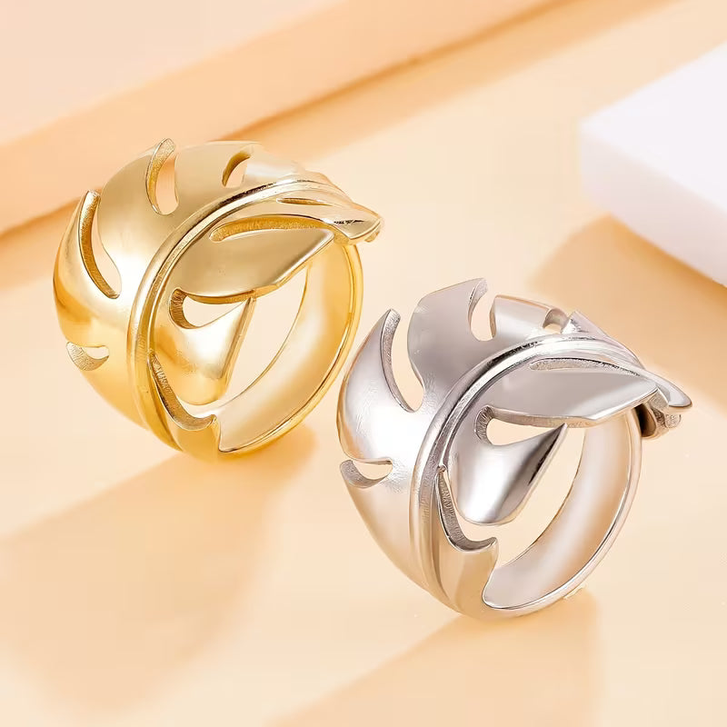 Anello a forma di foglia di Monstera