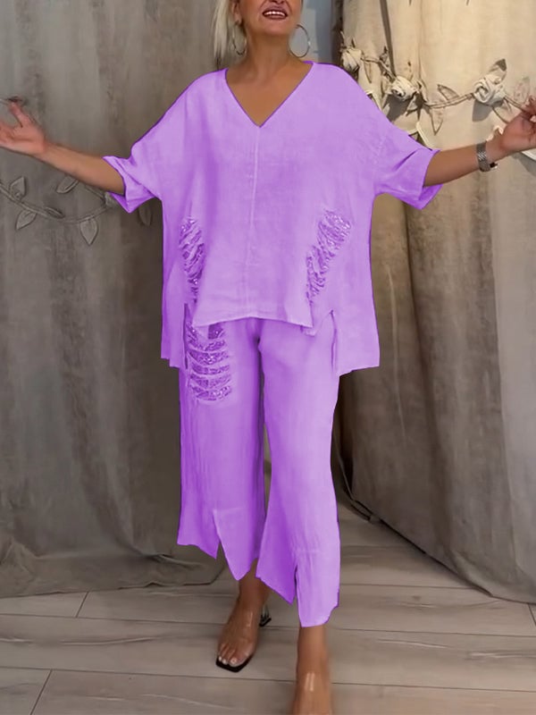 Bianca | Elegante set estivo a due pezzi per i giorni di sole