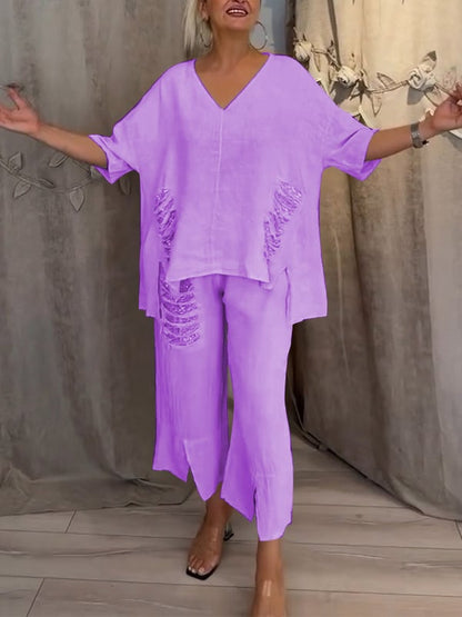 Bianca | Elegante set estivo a due pezzi per i giorni di sole