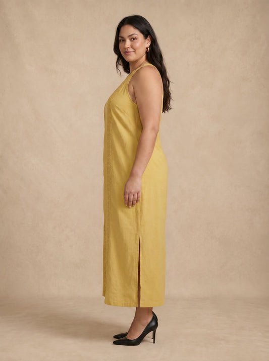 Adele Abito midi in pizzo giallo