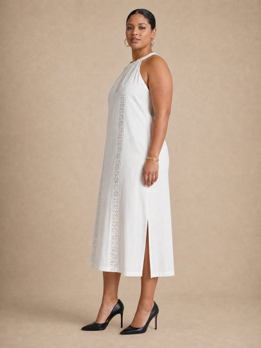 Adele vestito midi bianco in pizzo