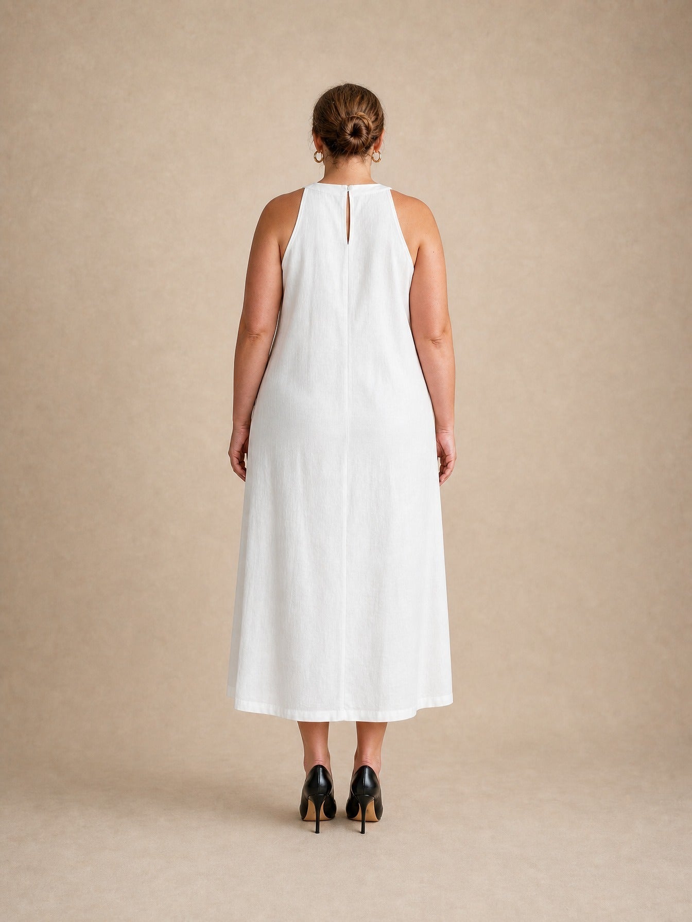 Adele vestito midi bianco in pizzo
