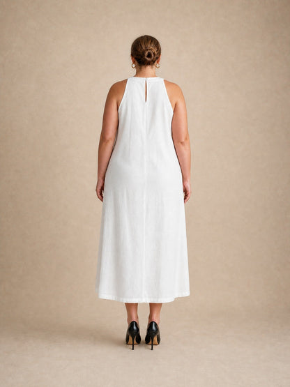 Adele vestito midi bianco in pizzo