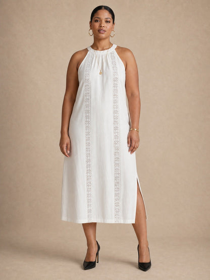 Adele vestito midi bianco in pizzo