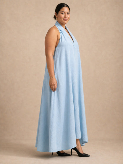 Abito lungo Aveline con scollo a halter