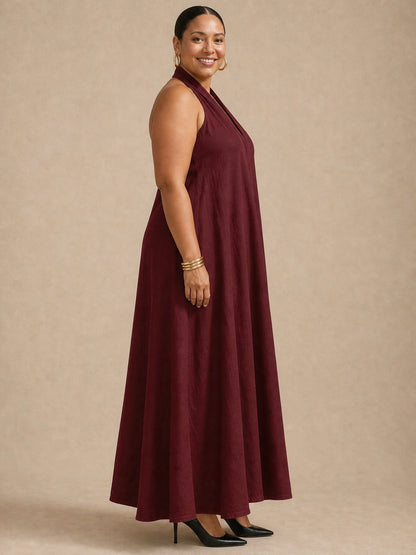 Abito lungo Aveline con scollo a halter