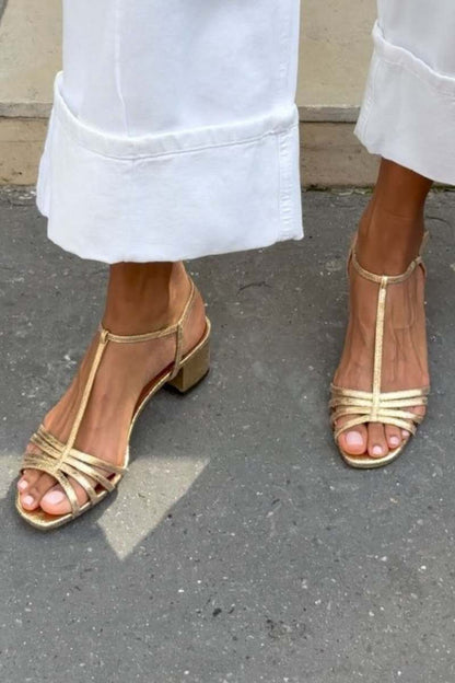 Allegra | Sandali dorati, Eleganza quotidiana
