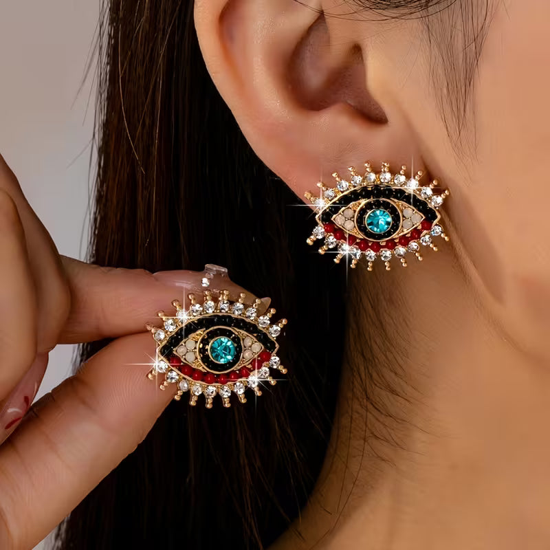 Orecchini con Occhio di Malocchio e Strass