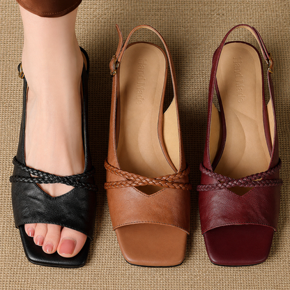 Bianca sandali slingback in pelle genuina