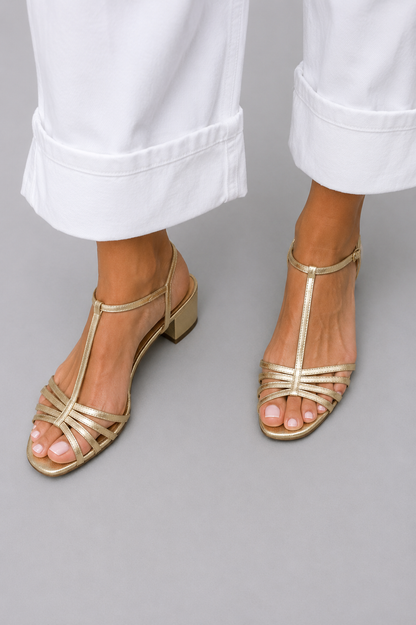 Allegra | Sandali dorati, Eleganza quotidiana