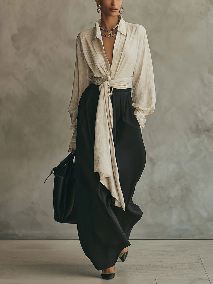 Bea Camicia con lacci e pantaloni – Set