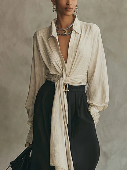 Bea Camicia con lacci e pantaloni – Set