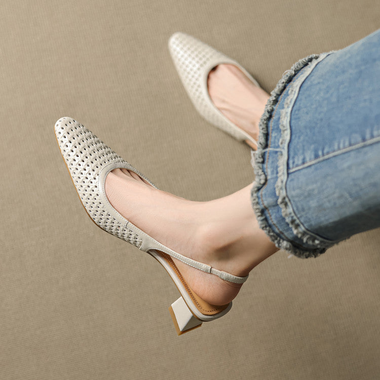 Scarpe slingback in pelle autentica di Aden