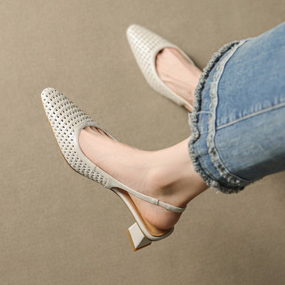Scarpe slingback in pelle autentica di Aden