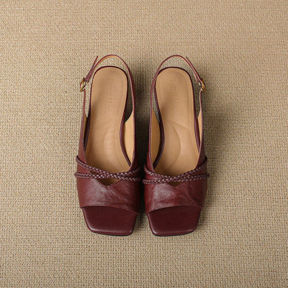 Bianca sandali slingback in pelle genuina