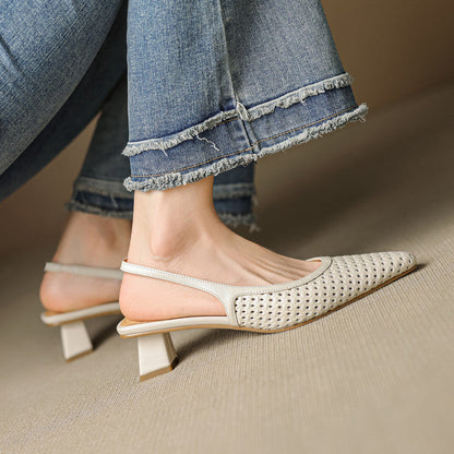Scarpe slingback in pelle autentica di Aden