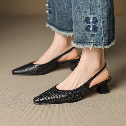 Scarpe slingback in pelle autentica di Aden