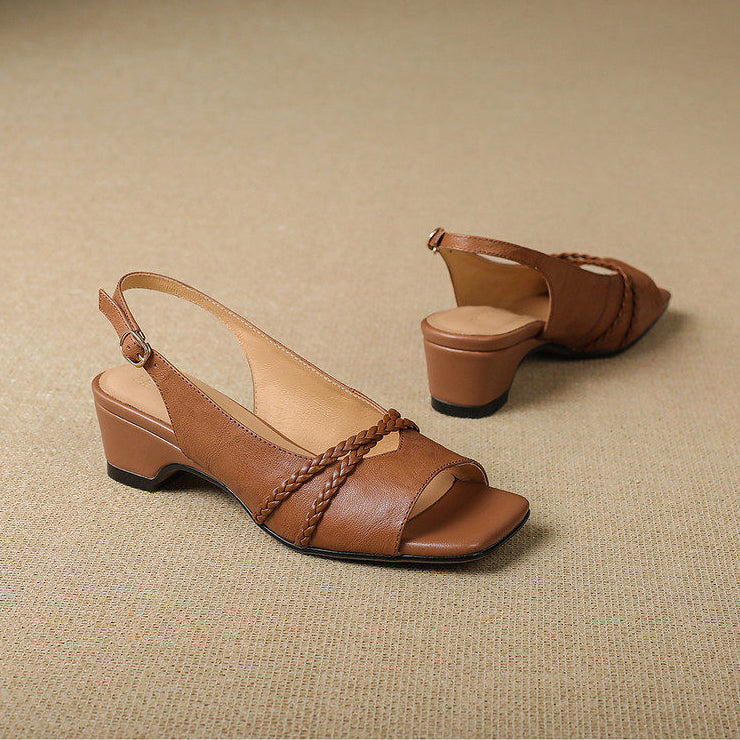Bianca sandali slingback in pelle genuina