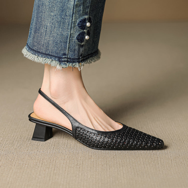Scarpe slingback in pelle autentica di Aden
