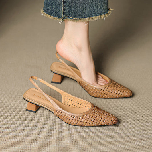 Scarpe slingback in pelle autentica di Aden