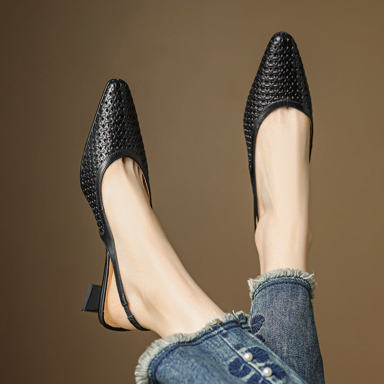 Scarpe slingback in pelle autentica di Aden