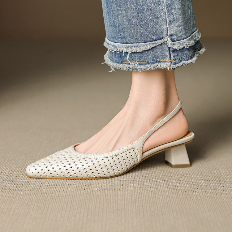 Scarpe slingback in pelle autentica di Aden