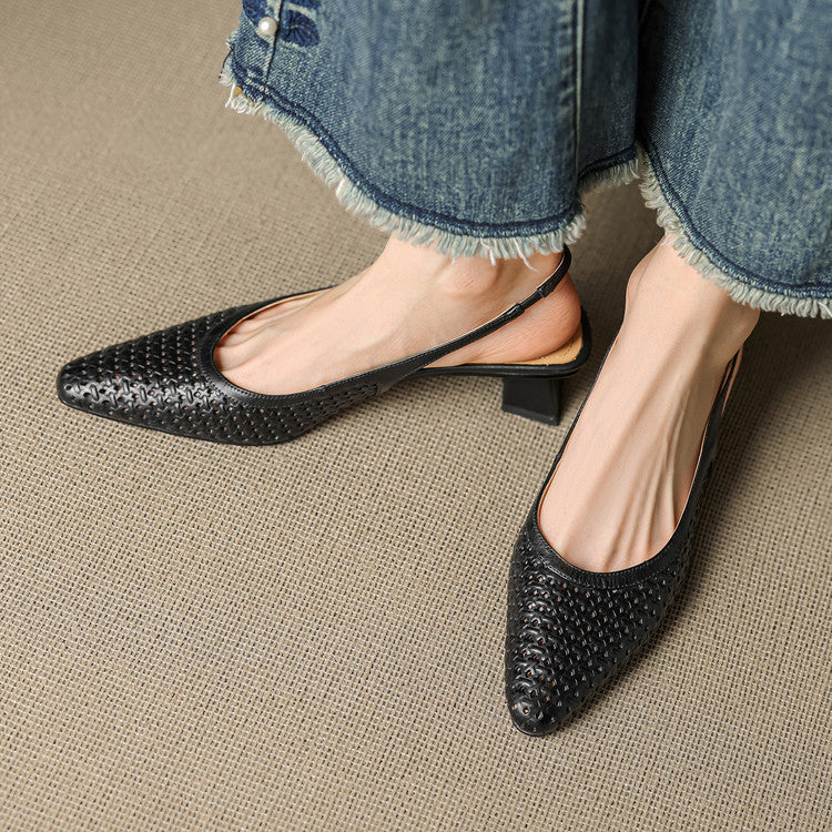 Scarpe slingback in pelle autentica di Aden