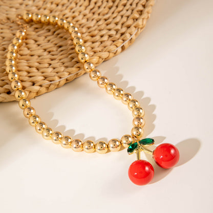 Collana con pendente a forma di ciliegia
