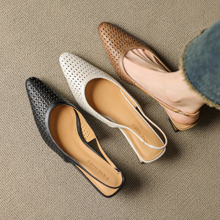 Scarpe slingback in pelle autentica di Aden