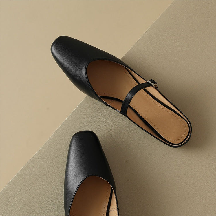 Mules in pelle autentica di Amini