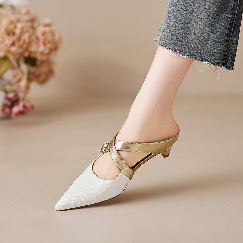 Brielle Mules in pelle genuina