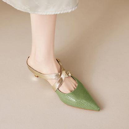 Brielle Mules in pelle genuina