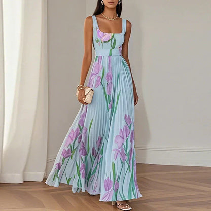 Oriah | Vestido largo de corte en A con estampado floral