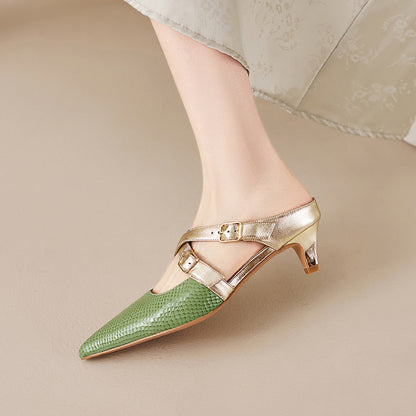 Brielle Mules in pelle genuina