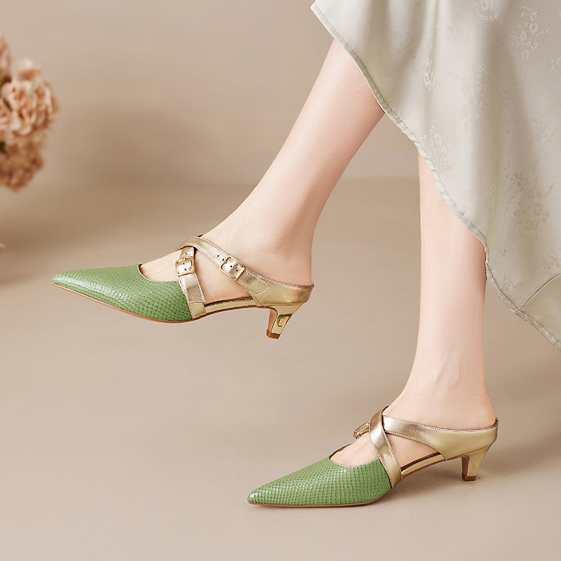 Brielle Mules in pelle genuina