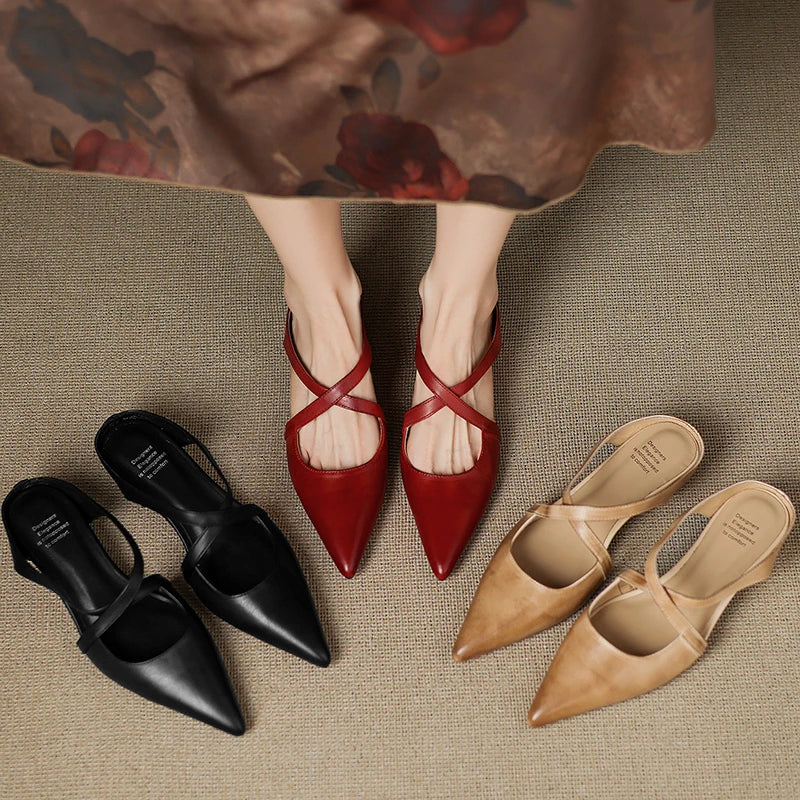 Aluna Mules in pelle autentica